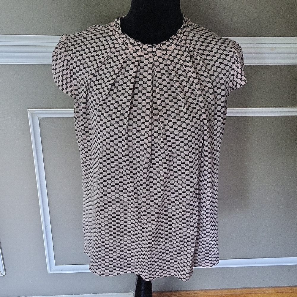 Elle Black and Pink Geometric Blouse